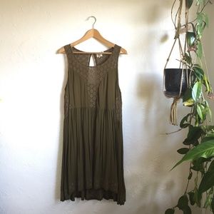 Lilka from Anthropologie Green Crochet Dress